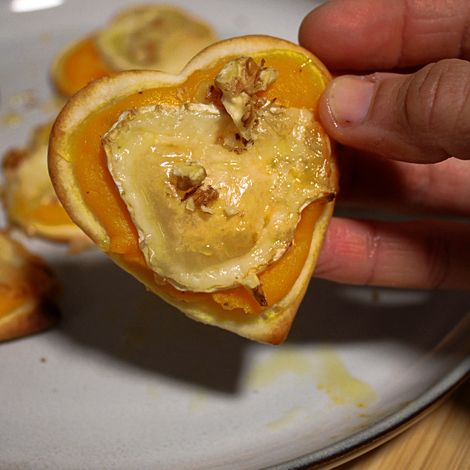 Mini pizzas de calabaza y queso de cabra