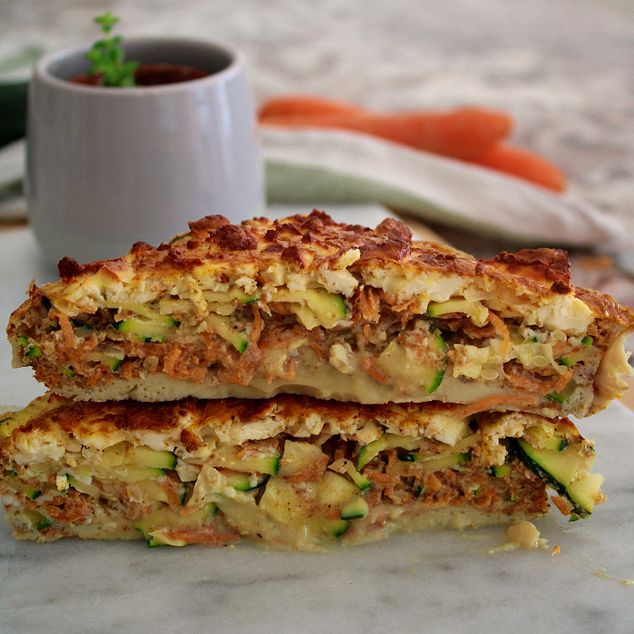 Pastel de verduras y queso feta