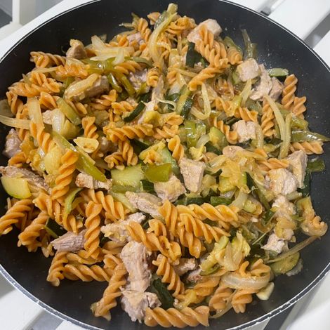 Wok de verduras y carne