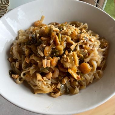 Noodles de arroz con gambas